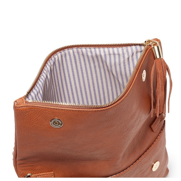 Crown Vintage Foldover Whipstitch Crossbody Bag - Picture 3 of 10